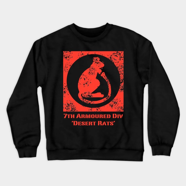 7th Armoured Div - Desert Rats Crewneck Sweatshirt by BearCaveDesigns